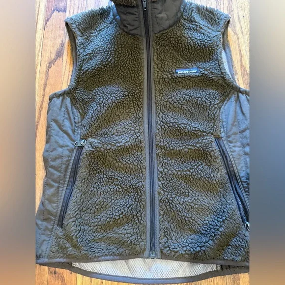 Patagonia Synchilla Retro-X Brown Fleece Vest Women’s Small Deep Pile - Picture 3 of 15